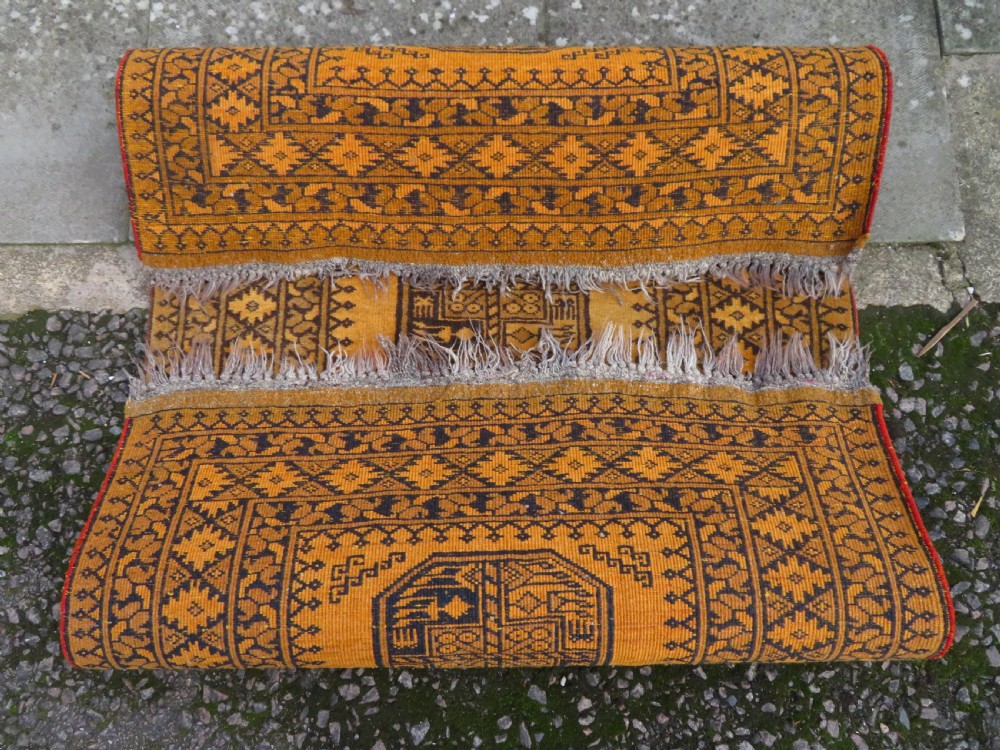 Old Gold Afghan Village Rug. North Afghanistan. 160cm X 98cm. View X