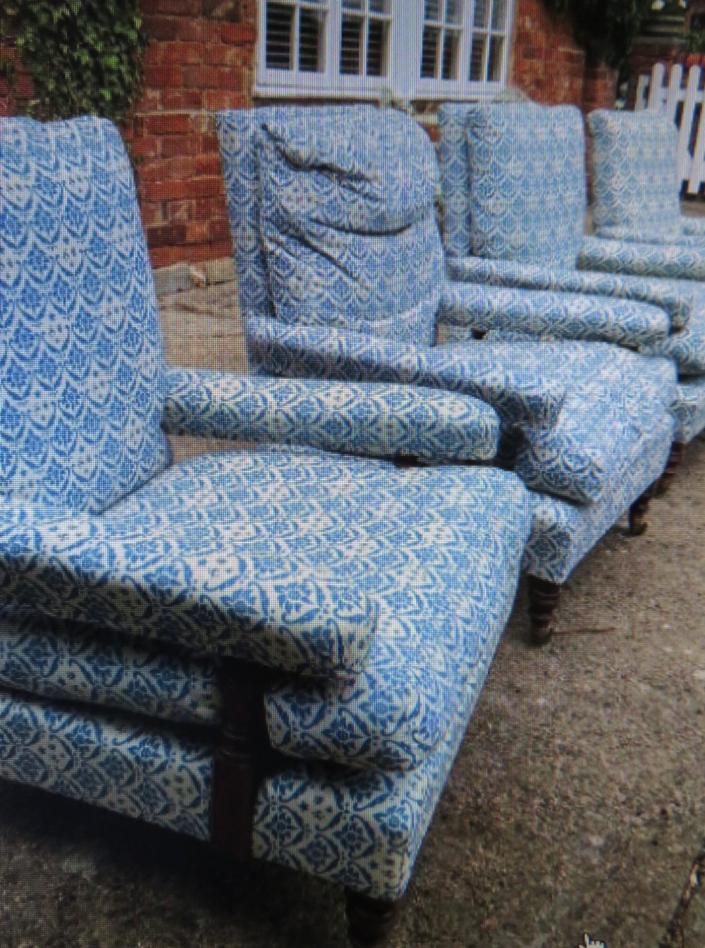 PAIR HOWARD AND SONS OPEN ARMCHAIRS. View XVIII