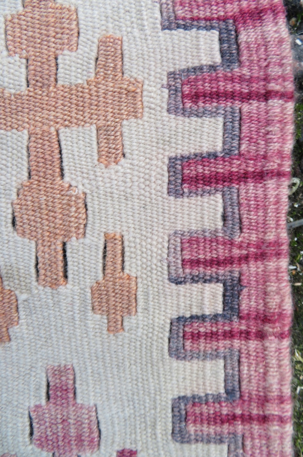 Turkish Konya Prayer Kilim Rug.Soft Colours. 164cm X 110cm. View X