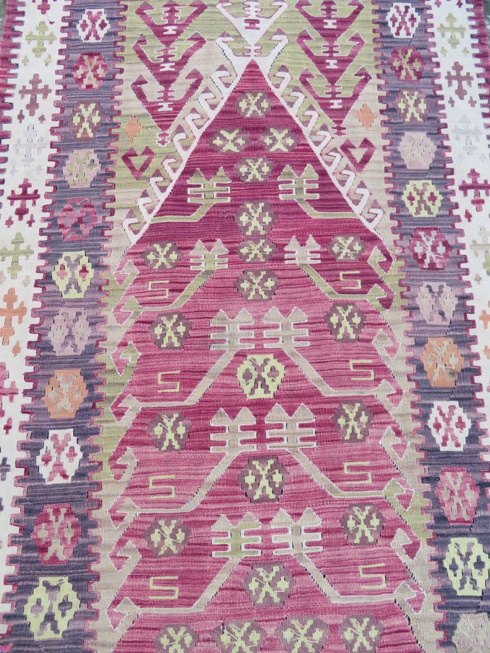 Turkish Konya Prayer Kilim Rug.Soft Colours. 164cm X 110cm. View XIII