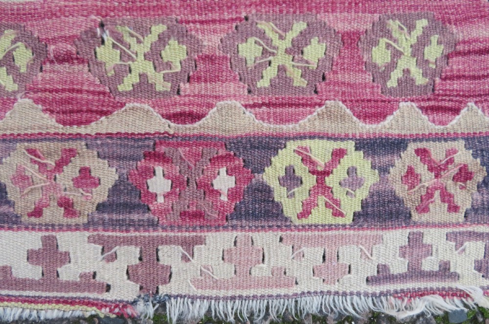 Turkish Konya Prayer Kilim Rug.Soft Colours. 164cm X 110cm. View XV