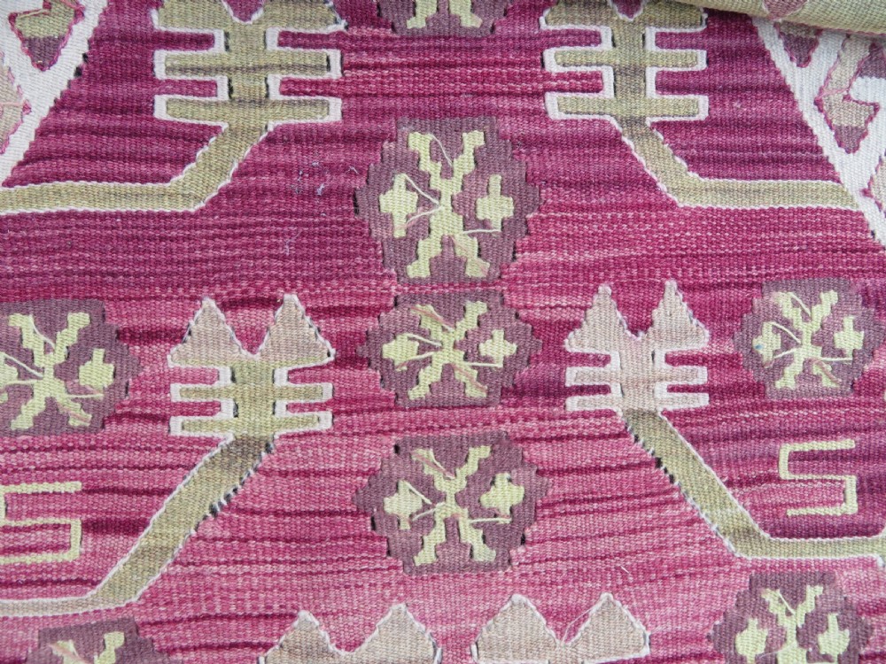 Turkish Konya Prayer Kilim Rug.Soft Colours. 164cm X 110cm. View XVI