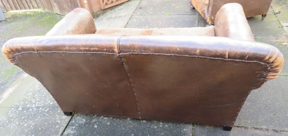 ART DECO LEATHER CLUB SETTEE SOFA. 
 View XIII