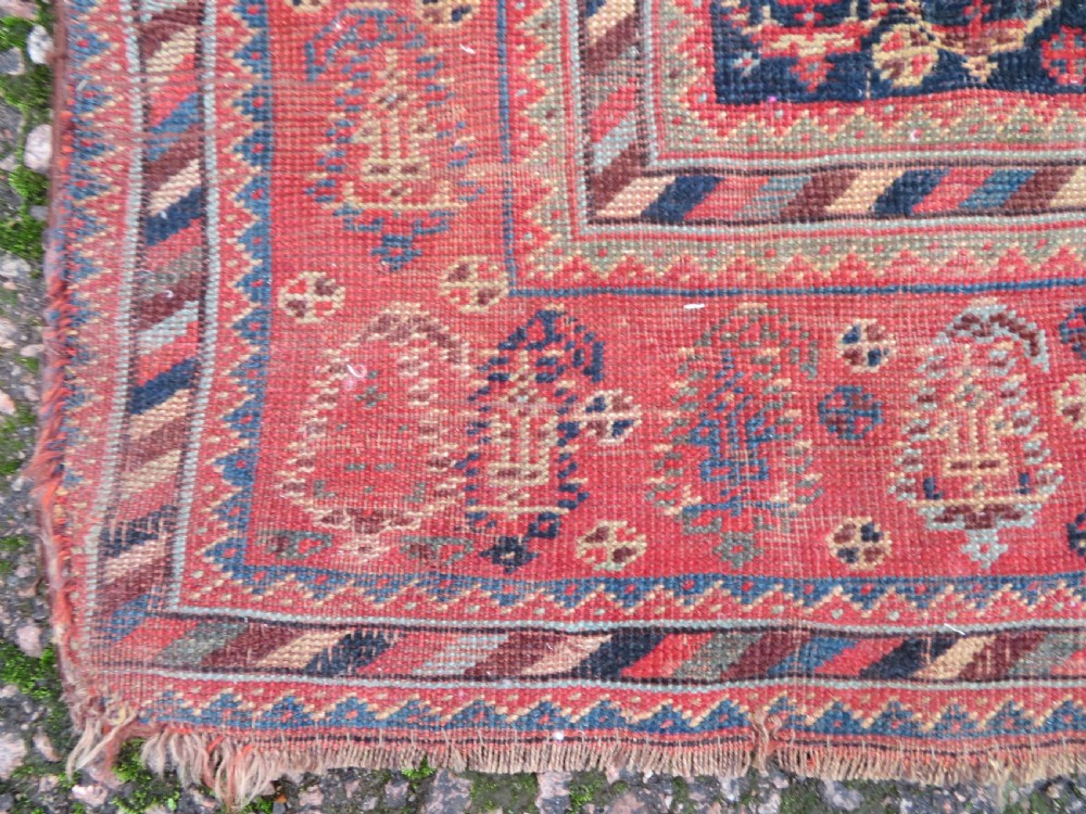 ANTIQUE KHAMSEH TRIBAL RUG. 234CM X 114CM. View VI