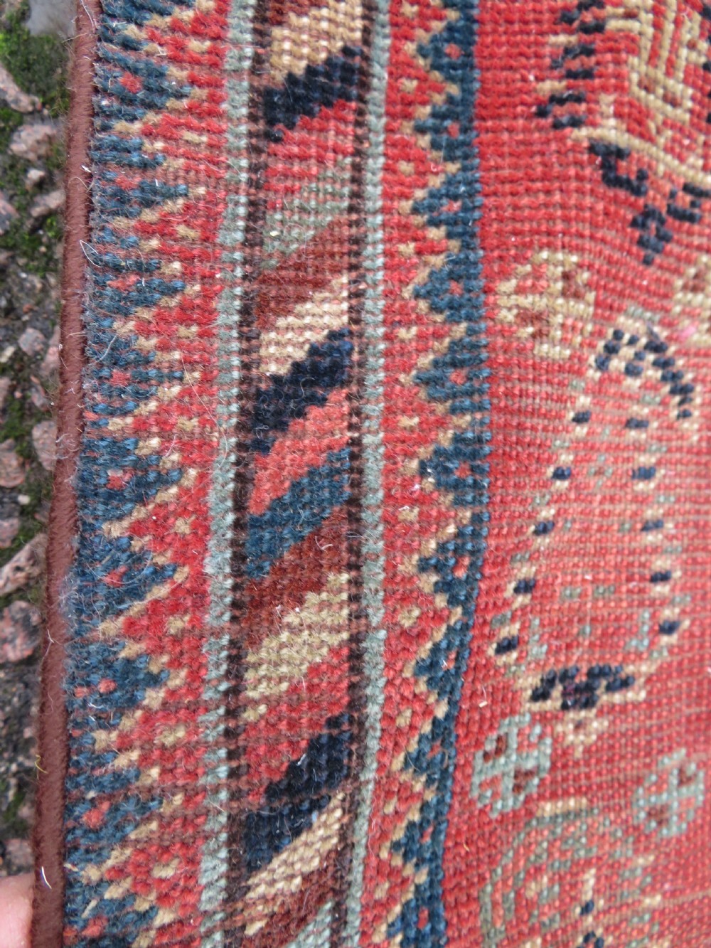 ANTIQUE KHAMSEH TRIBAL RUG. 234CM X 114CM. View VIII