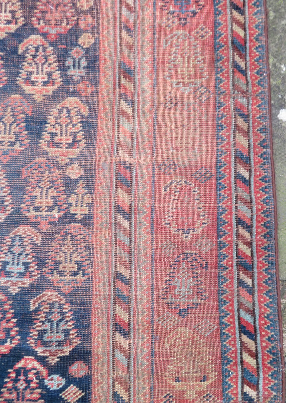 ANTIQUE KHAMSEH TRIBAL RUG. 234CM X 114CM. View X