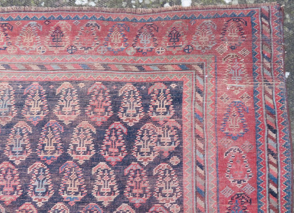 ANTIQUE KHAMSEH TRIBAL RUG. 234CM X 114CM. View XI