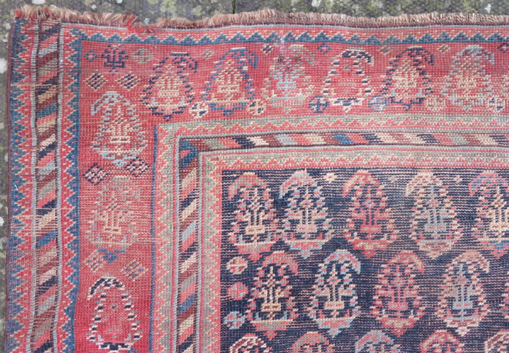 ANTIQUE KHAMSEH TRIBAL RUG. 234CM X 114CM. View XII