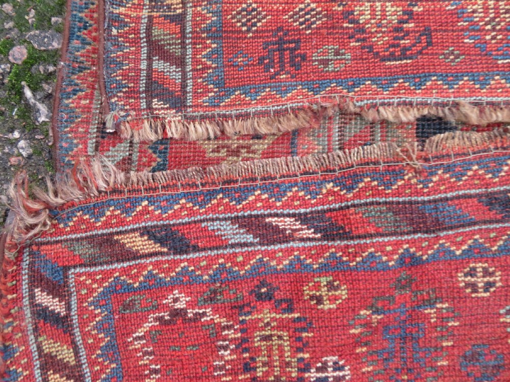 ANTIQUE KHAMSEH TRIBAL RUG. 234CM X 114CM. View XIV