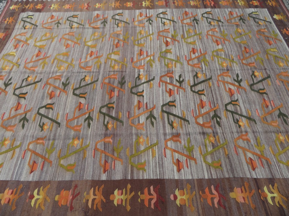 TURKISH ANATOLIAN BESSARABIAN STYLE LARGE KILIM CARPET RUG. 345CM X 261CM. View IV