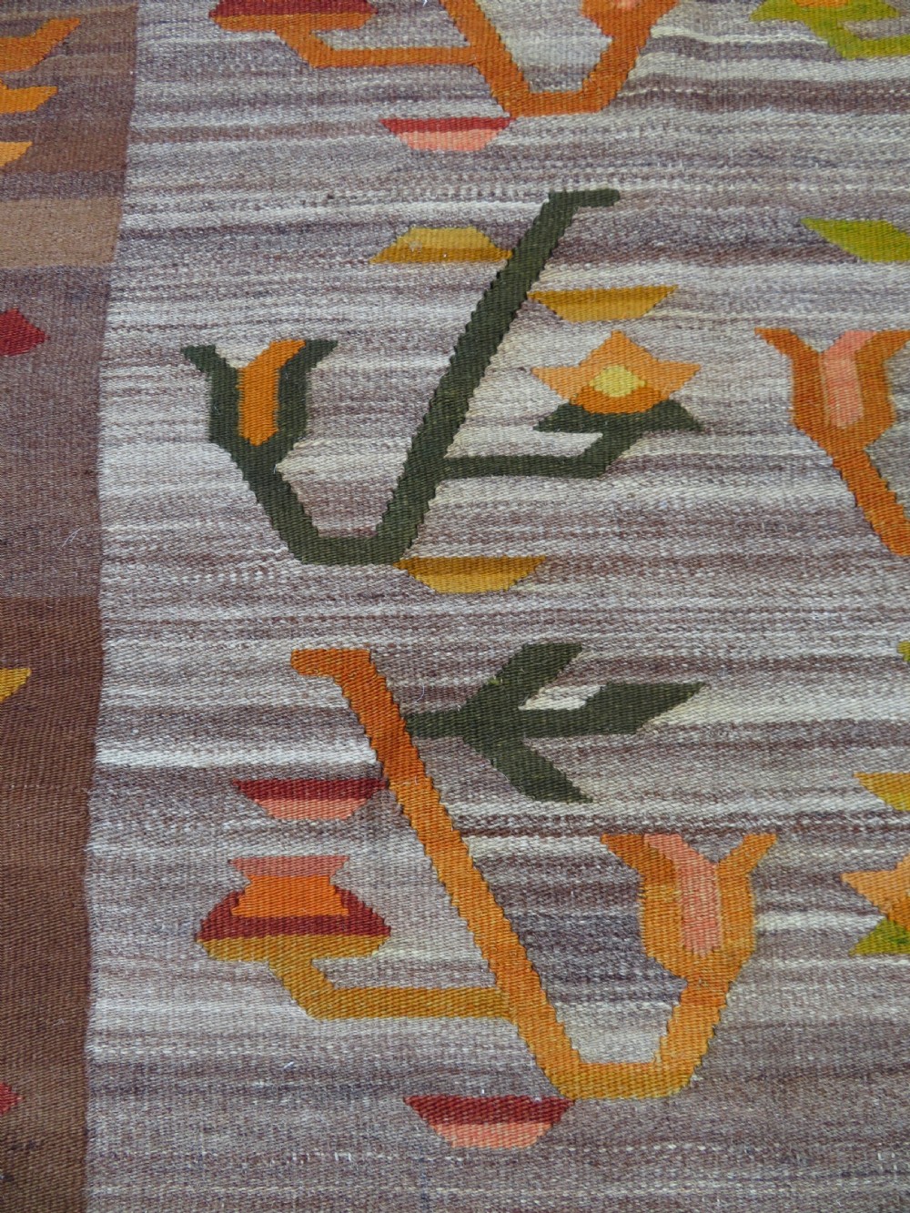 TURKISH ANATOLIAN BESSARABIAN STYLE LARGE KILIM CARPET RUG. 345CM X 261CM. View VI