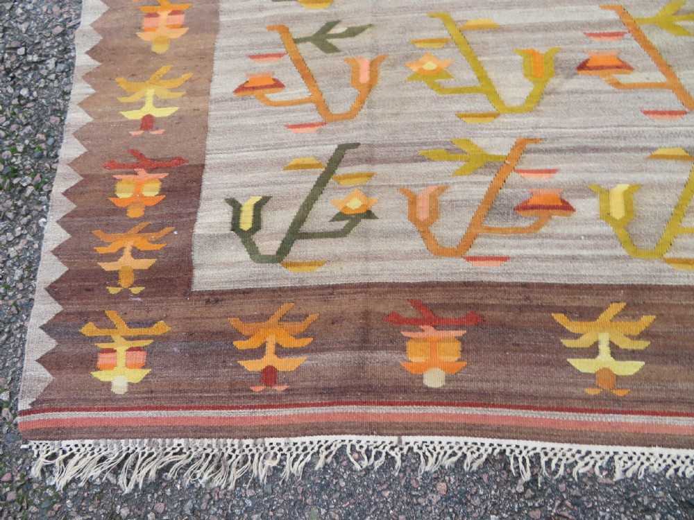 TURKISH ANATOLIAN BESSARABIAN STYLE LARGE KILIM CARPET RUG. 345CM X 261CM. View IX