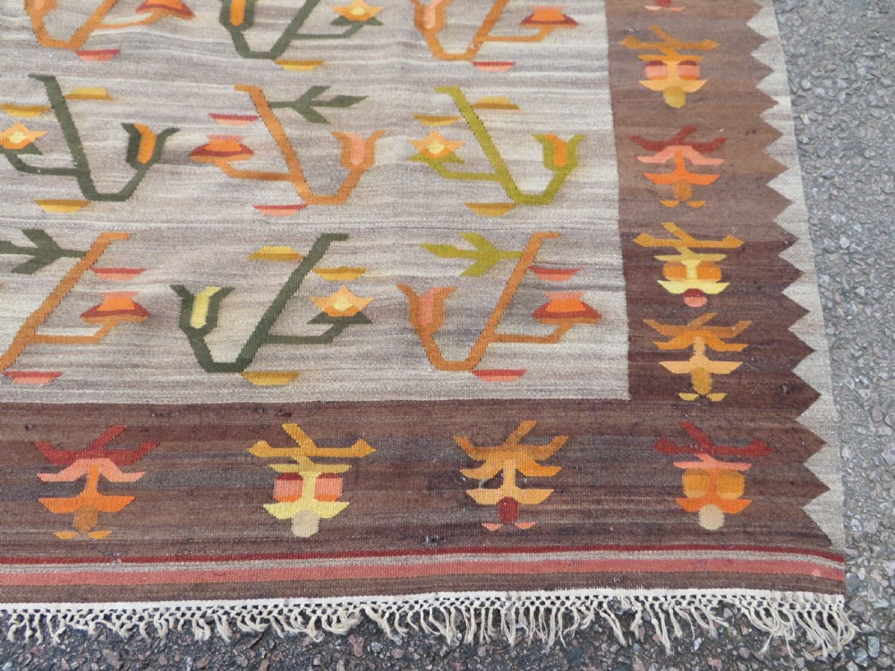 TURKISH ANATOLIAN BESSARABIAN STYLE LARGE KILIM CARPET RUG. 345CM X 261CM. View X