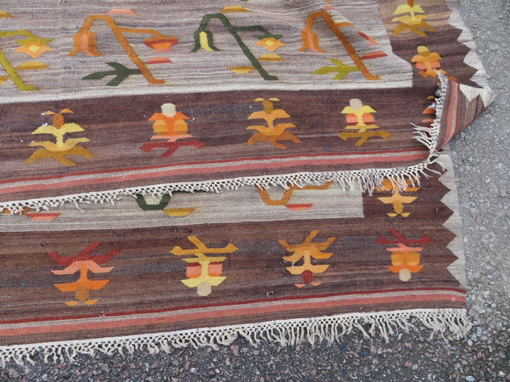 TURKISH ANATOLIAN BESSARABIAN STYLE LARGE KILIM CARPET RUG. 345CM X 261CM. View XVI