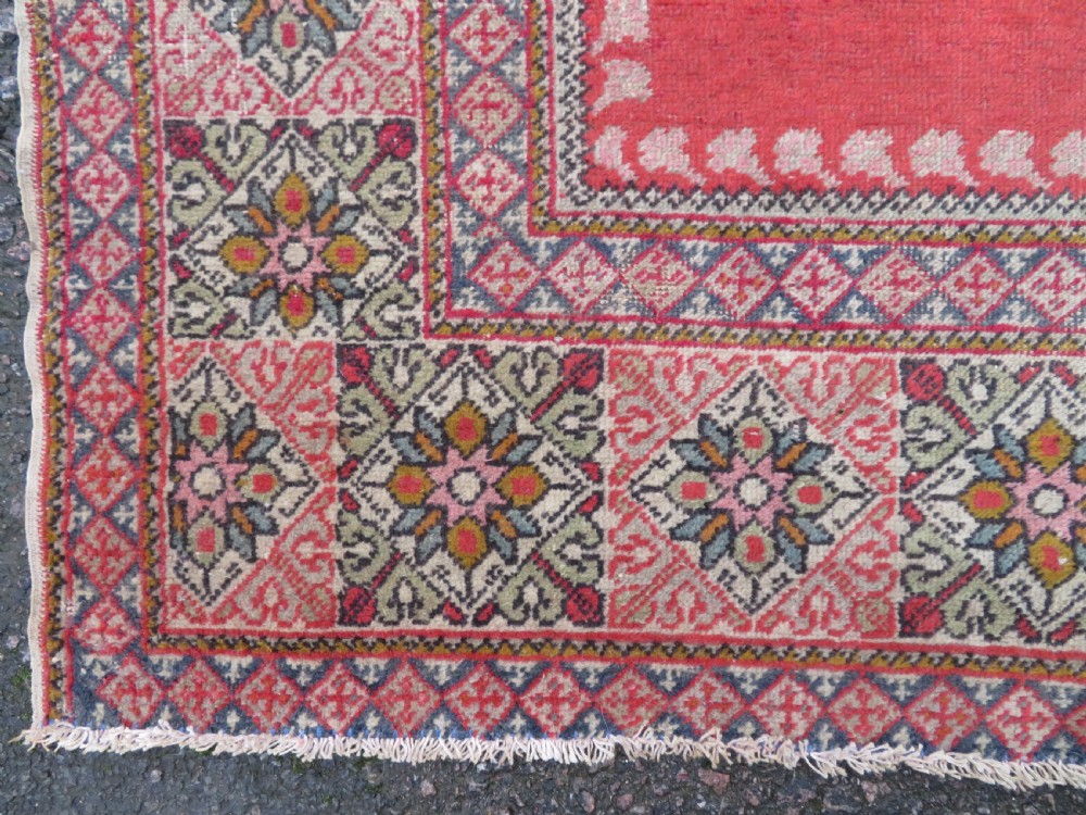 ANTIQUE TURKISH MUDJUR PRAYER RUG. 168CM X 126CM. View XII