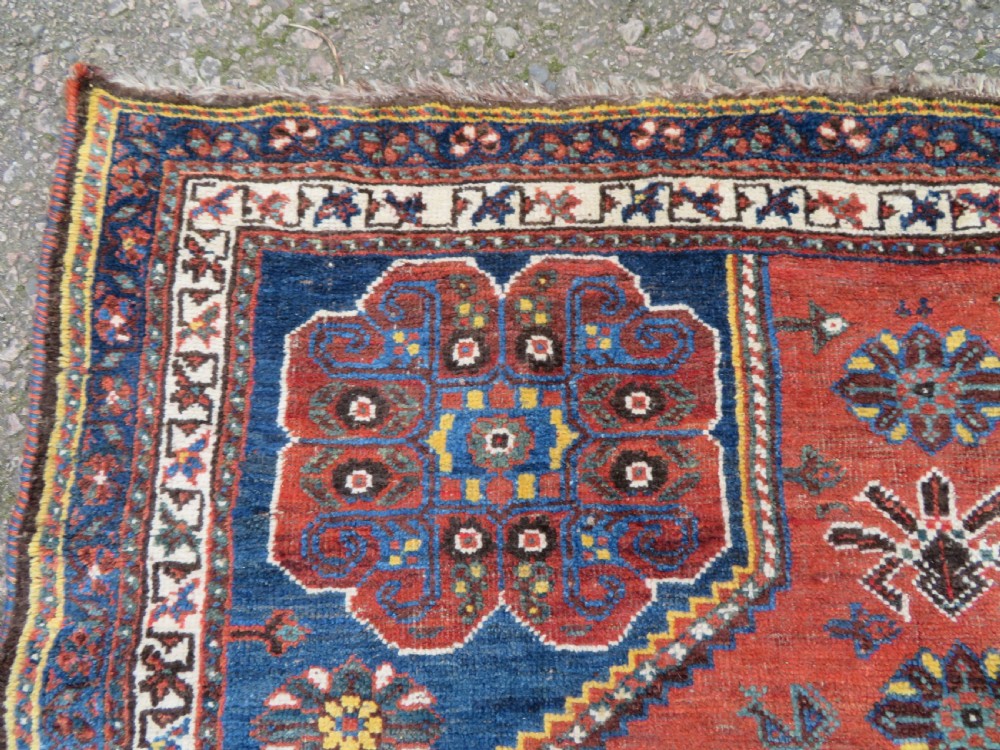 Unusual Square Antique Khamseh Tribal Rug. 119cm x 120cm. View V