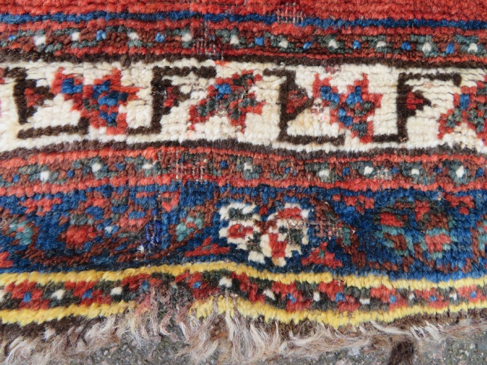 Unusual Square Antique Khamseh Tribal Rug. 119cm x 120cm. View VII