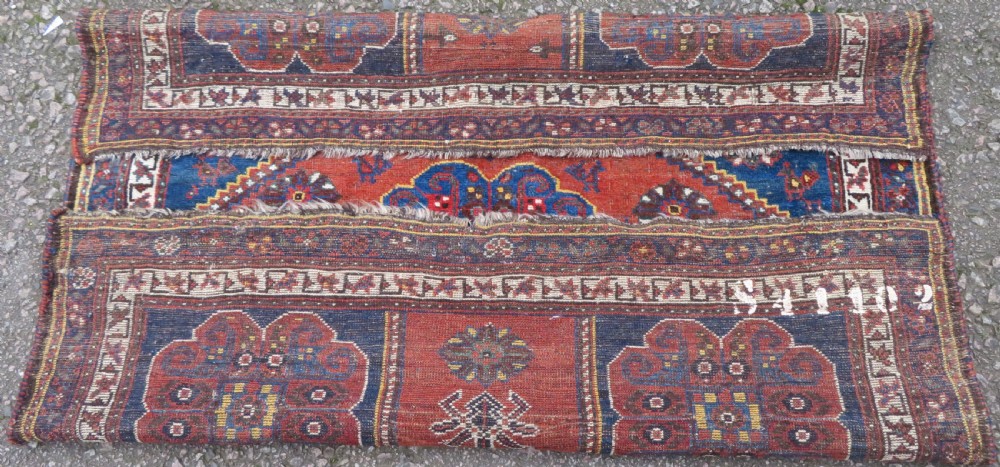 Unusual Square Antique Khamseh Tribal Rug. 119cm x 120cm. View IX