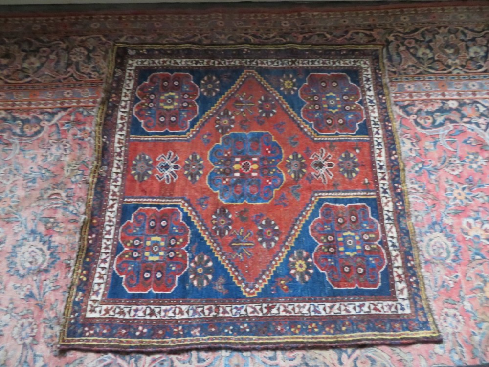Unusual Square Antique Khamseh Tribal Rug. 119cm x 120cm. View XIII