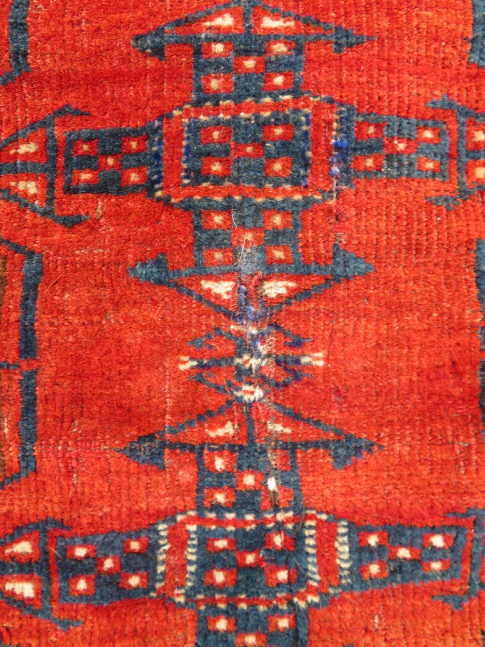 Distressed Antique Tekke Turkmen Rug. 183cm x 126cm. View V