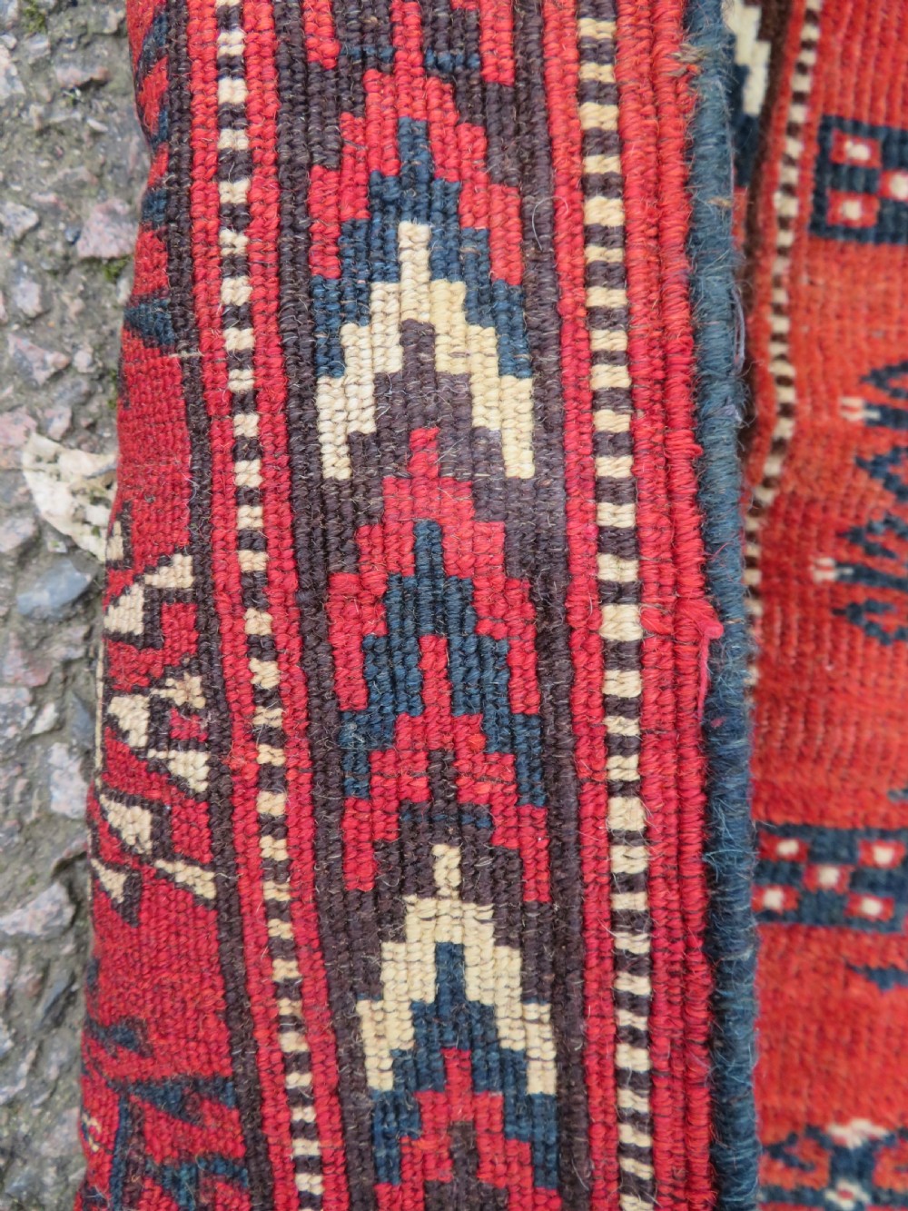 Distressed Antique Tekke Turkmen Rug. 183cm x 126cm. View XI