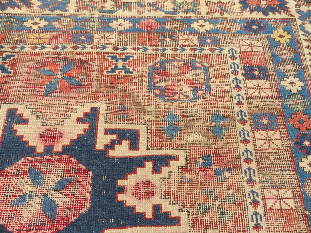 DISTRESSED ANTIQUE CAUCASIAN DAGHESTAN RUG. 135CM X 116CM View VIII