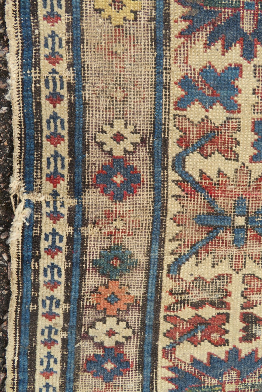 DISTRESSED ANTIQUE CAUCASIAN DAGHESTAN RUG. 135CM X 116CM View IX