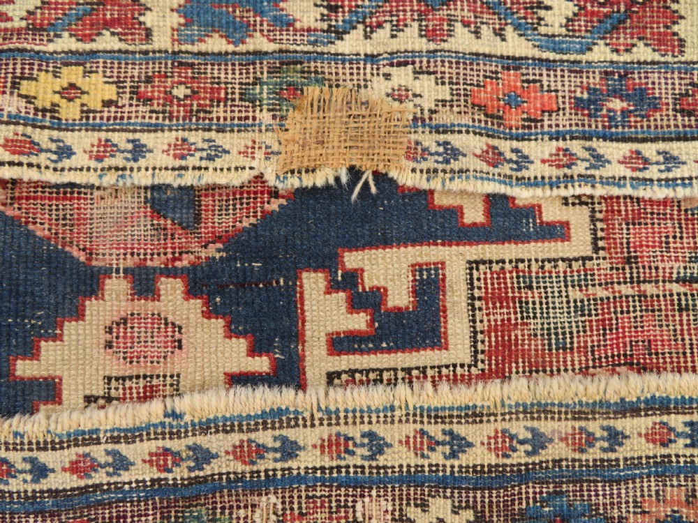 DISTRESSED ANTIQUE CAUCASIAN DAGHESTAN RUG. 135CM X 116CM View XI