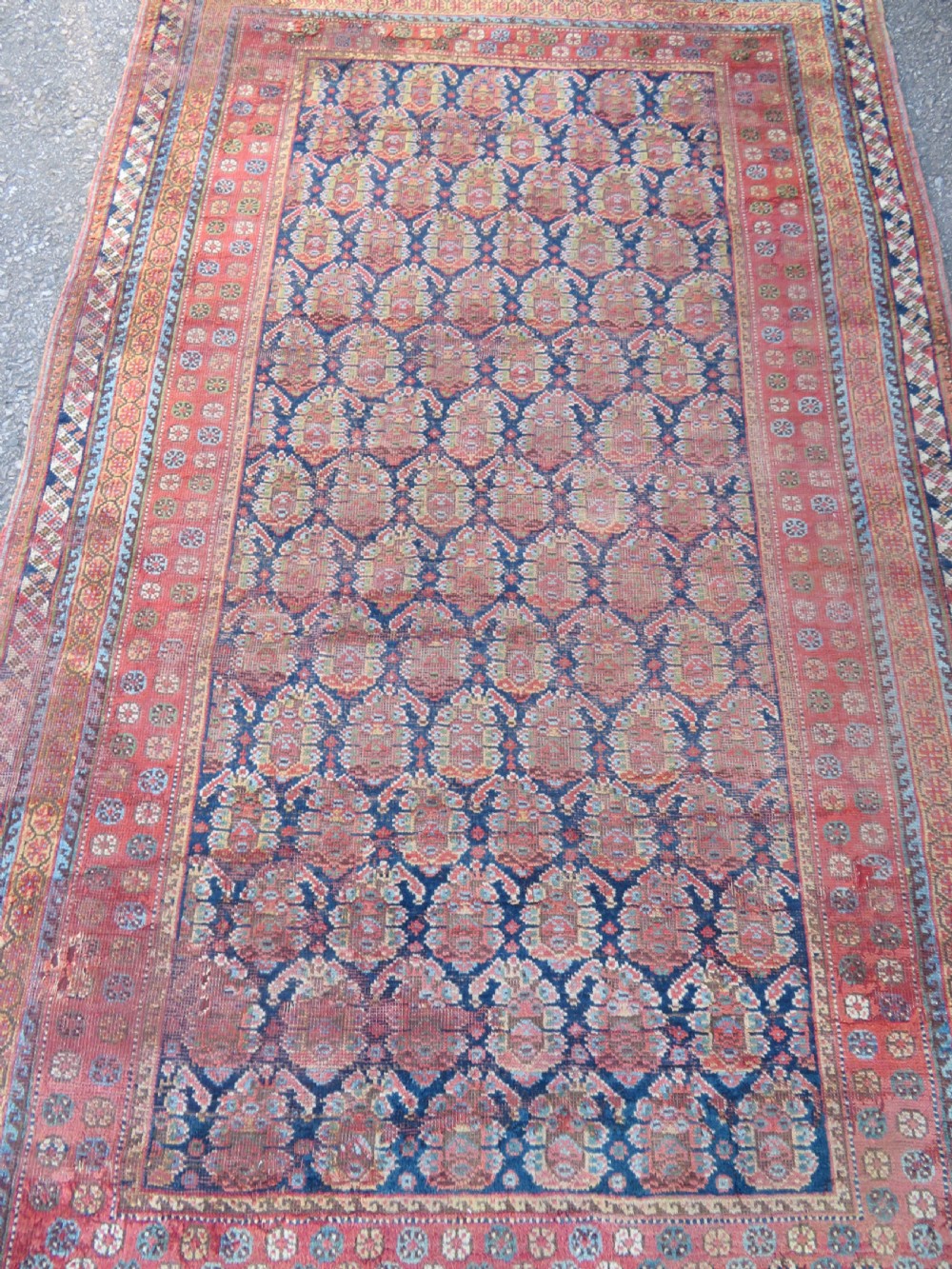 DISTRESSED ANTIQUE AFSHAR TRIBAL CARPET LARGE RUG. 266CM X 146CM. View II