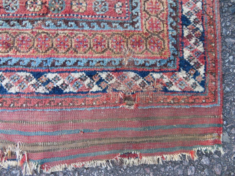 DISTRESSED ANTIQUE AFSHAR TRIBAL CARPET LARGE RUG. 266CM X 146CM. View IV
