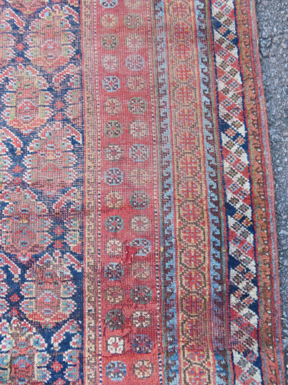 DISTRESSED ANTIQUE AFSHAR TRIBAL CARPET LARGE RUG. 266CM X 146CM. View X