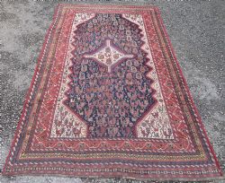 THE ANTIQUE QASHQAI PEACOCK LARGE TRIBAL RUG SOUTH WEST PERSIALATE 19TH CENTURY 284CM X 179CM