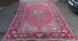 ANTIQUE HERIZ CARPET NICE USE OF YELLOW THROUGHOUT NORTH WEST PERSIA 360CM X 255CM