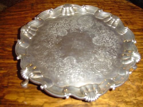 Victorian Silver Waiter. Robert Hennell London 1869