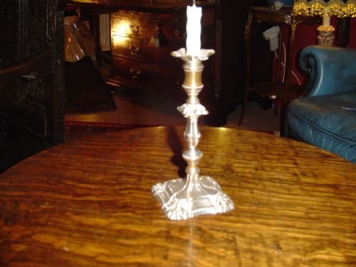 fig 2. Small Plated Taper stick or desk Candlestick. c.1900