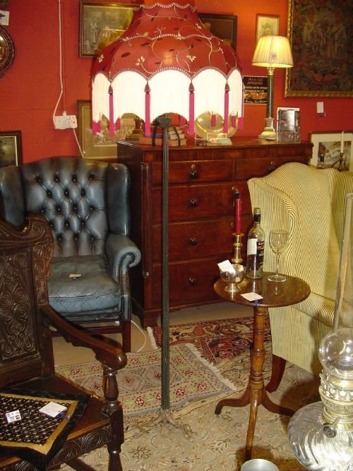19th Century Gilt & Patinated Bronze Standard Lamp.