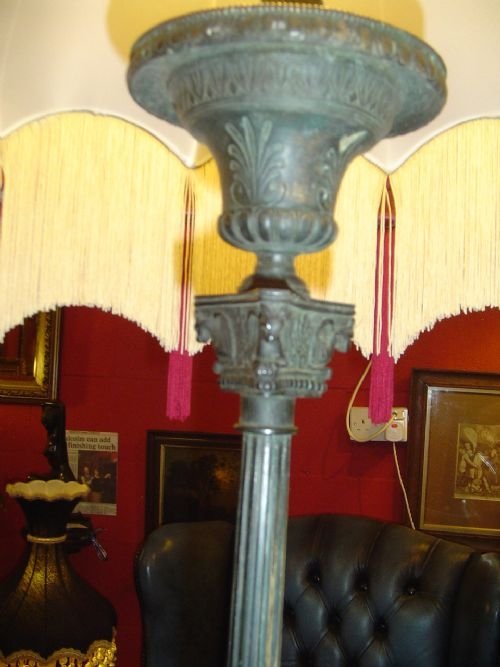 fig 1. 19th Century Gilt & Patinated Bronze Standard Lamp.