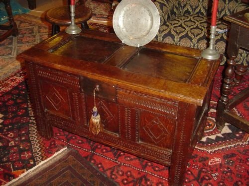 Very Neat Charles 11 Oak Coffer. C.1680.