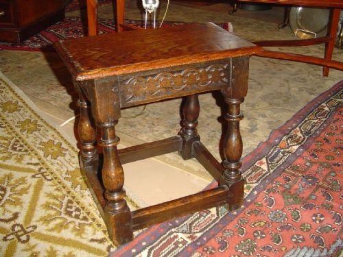 Oak Joint Stool. 18th C and Later.