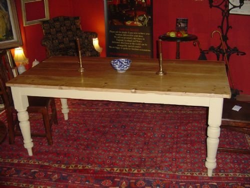 Victorian Pine Farmhouse Dining Table. C 1870