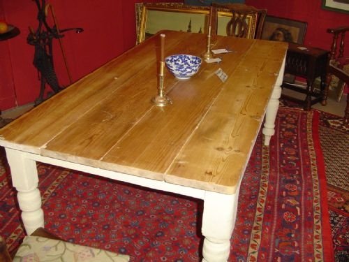 fig 1. Victorian Pine Farmhouse Dining Table. c 1870