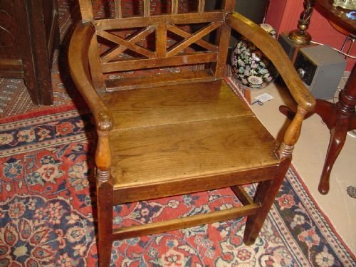 fig 1. !8th Oak Century Carver Chair. c 1800
