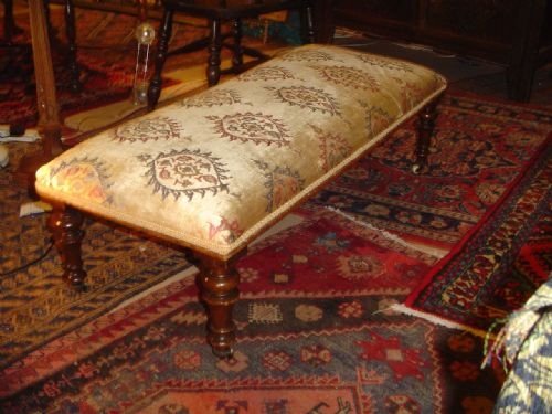 19th Century Upholstered Window or Long Stool
