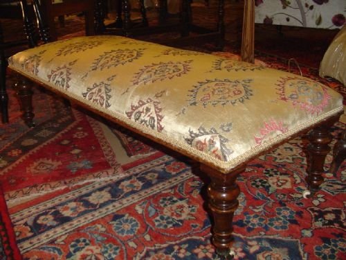 fig 1. 19th century Upholstered Window or Long stool
