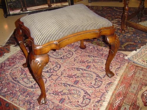 Victorian Walnut Upholstered Stool.