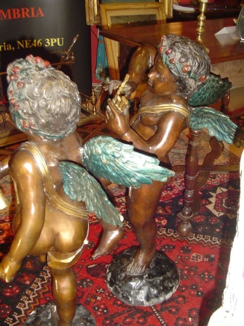 fig 2. A pair of Bronze Cherubs or Putti. c.1900