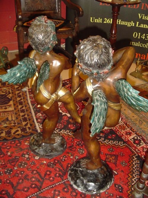 fig 3. A pair of Bronze Cherubs or Putti. c.1900