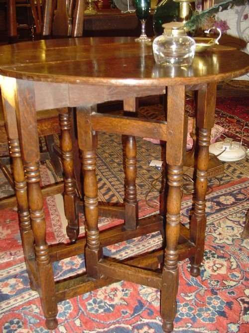 fig 2. Small Oak Gateleg or Supper Table. 18th. c