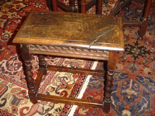 Oak Joint Stool. 17th/18th Century.