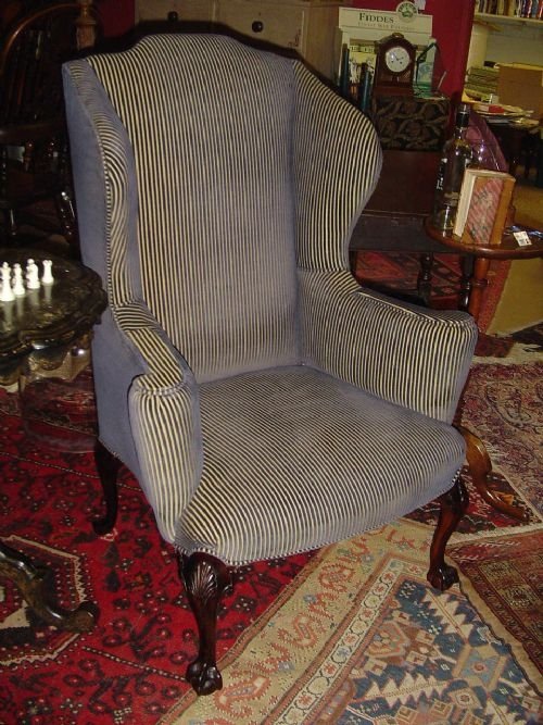 Wing Armchair in Queen Anne Style.